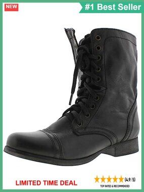 Steve Madden Troopa Lace-Up Mid-Calf Combat Boot